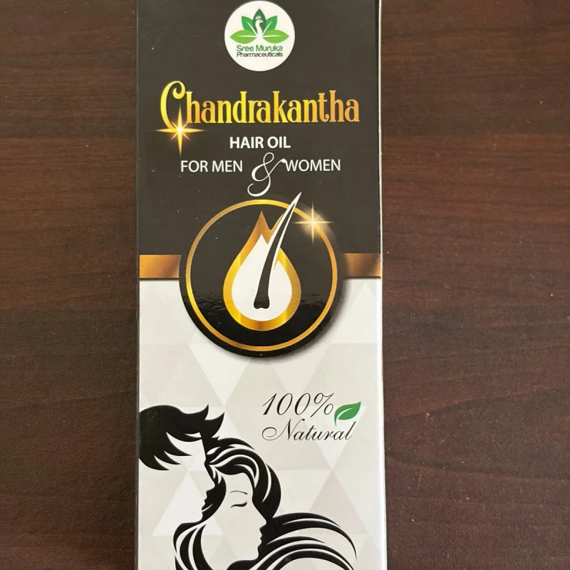 Chandrakantha Hair Oil, front of the carton
